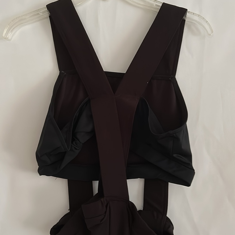 Weissman Solid Black Women's XL One Piece Jumper Overall Style Pants Open Middle - Picture 5 of 7